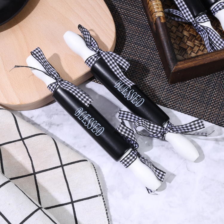 High Value Bow Design Mini Silk Screen Rolling Pin para hornear en el hogar en color personalizado