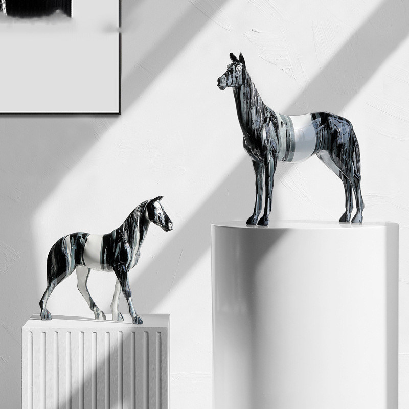 Color personalizado Esculturas de animales modernas nórdicas Art Deco para decoración de estudio de oficina en el hogar