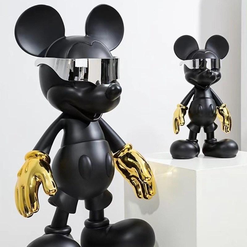 Piezas de decoración para el hogar Cyberpunk moderno Mickey Mouse Ornamentos de cerámica en un diseño elegante