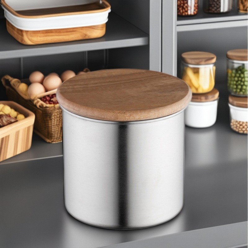 Compradores comerciales Jar de almacenamiento al vacío de acero inoxidable de varios tamaños para barras de batidos