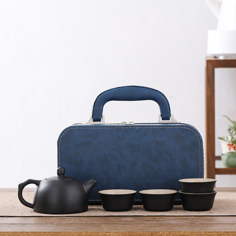 Set de té de viaje al aire libre de estilo moderno con logotipo personalizable y porcelana sostenible