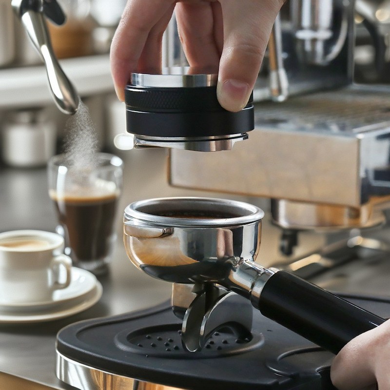 Herramienta de nivelación de café de metal para accesorios de cafetería Distribuidor de café de doble cabeza de 54 mm