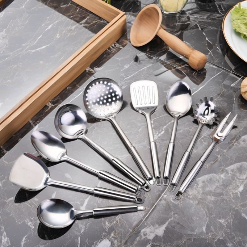 Plataformas de acero inoxidable de oro herramientas de cocina de primera categoría para bodas y eventos
