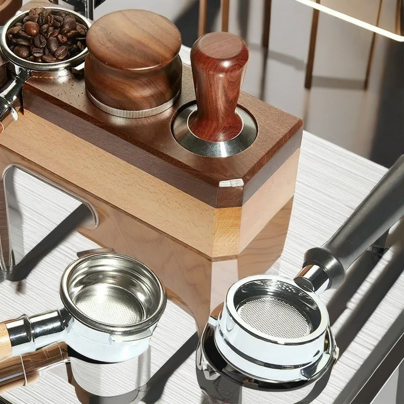 Conjunto de café portátil Ultimate Hand Pour con embudo de acero inoxidable de 58 mm y portafiltro de madera sólida