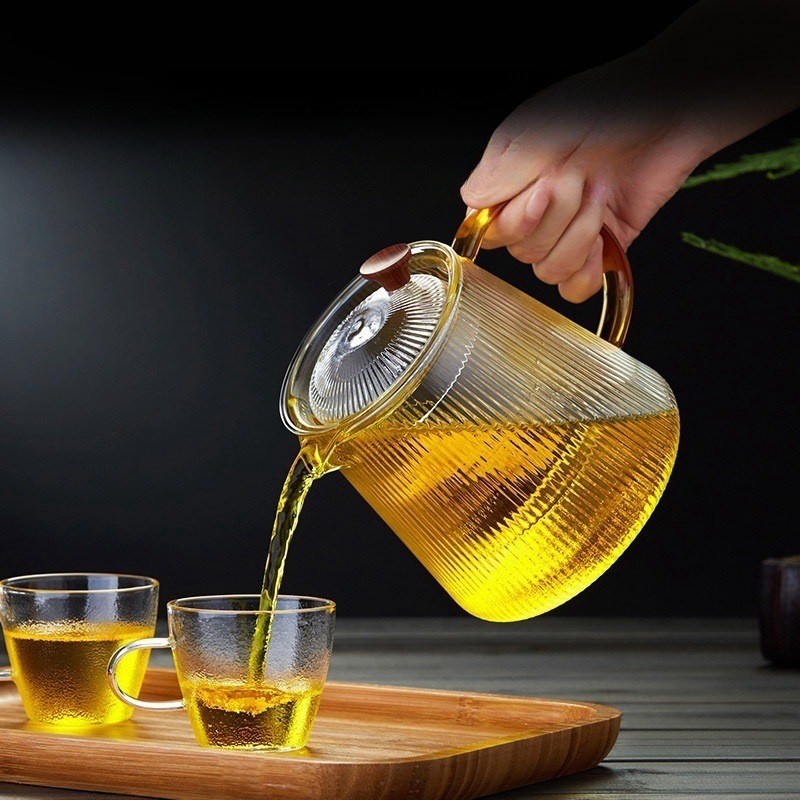 500ml/800ml/1000ml Botellas de té de vidrio-Diseño clásico Resistente al calor Diseño resistente al mango