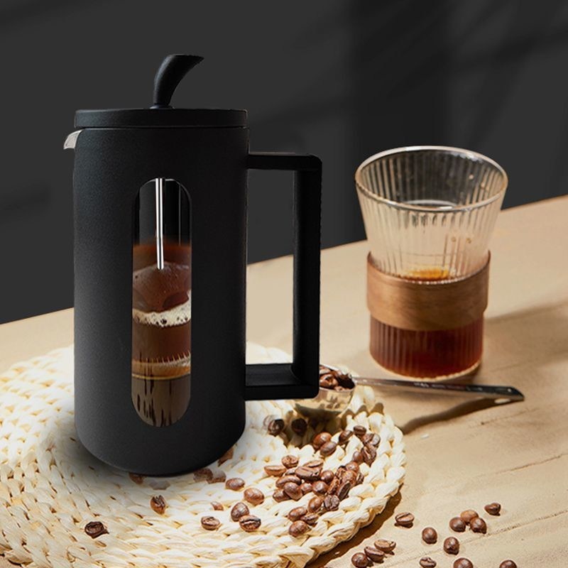 Diseño clásico de acero inoxidable de 600 ml Prensa francesa de cerámica para la experiencia del café Moca
