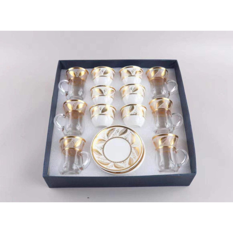 Europa Estilo de diseño en relieve de porcelana cerámica de vidrio de copa platillo de olla para el té de café